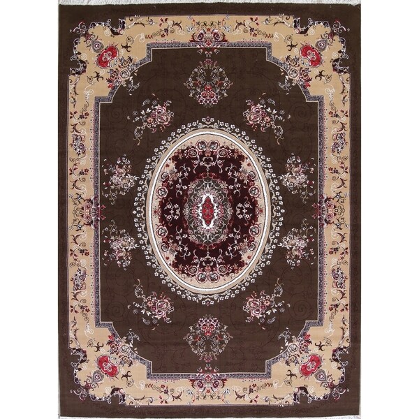 Copper Grove Mandria Aubusson Turkish Oriental Geometric Polyester Jute Area Rug - 13'3" x 9'10"