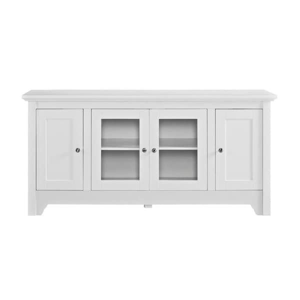 Shop White Wood TV Media Stand Storage Console - Free ...