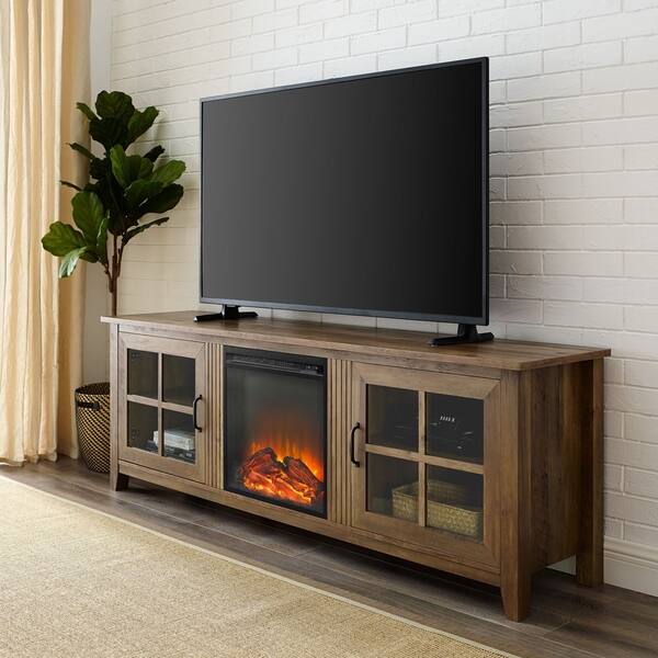 Shop 70 Simple Farmhouse Fireplace Wood Tv Console Stand With
