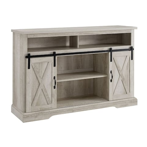 52" Modern Industrial Farmhouse Style Wood TV Stand - White Oak - 52 inches
