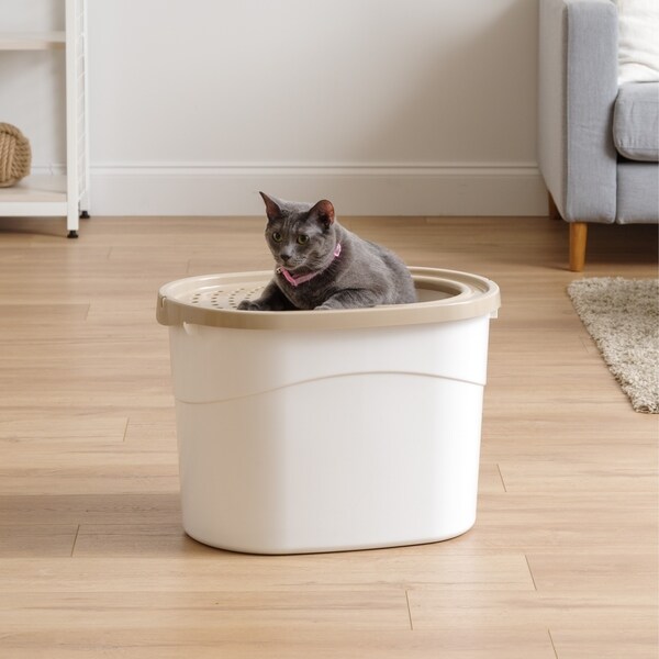 iris top entry litter box large