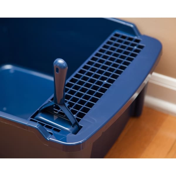 cat litter box with grate