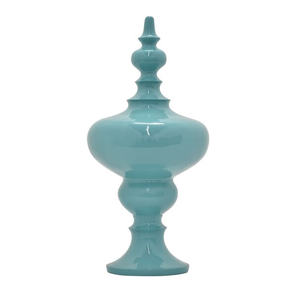 27 " Finial Tabletop in Blue - 13 x 13 x 27