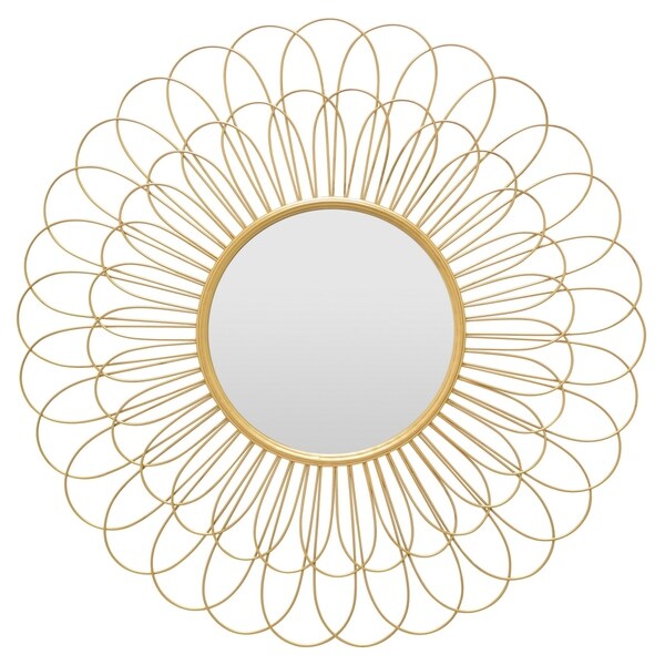 28 " Wall Mirror Petal Design in Gold - 28 x 0.75 x 28