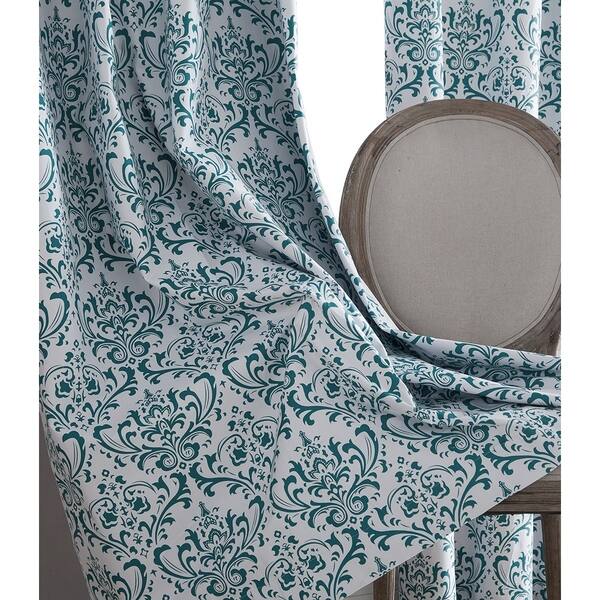Shop Damask Print 100 Full Blackout Grommet Window Curtain Panels