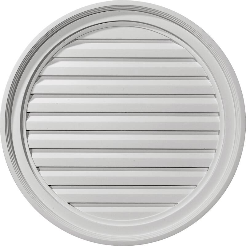 Round Gable Vent Louver - 24"W x 24"H x 1 1/8"P - Functional