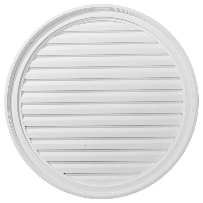 Round Gable Vent Louver - 30"W x 30"H x 2 3/8"P - Functional
