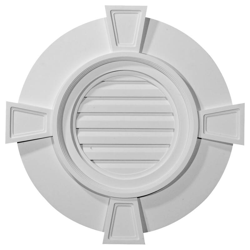Round Gable Vent Louver - 24"W x 24"H x 1 1/8"P - Non-Functional