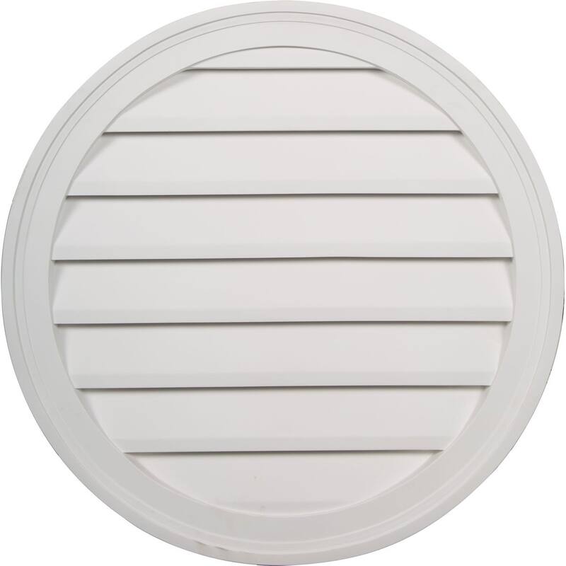 Round Gable Vent Louver - 24"W x 24"H x 1"P - Non-Functional