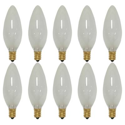 Royal Designs Candelabra 40-Watt E12 130V Frosted Incandescent Light Bulb, 10-Pack