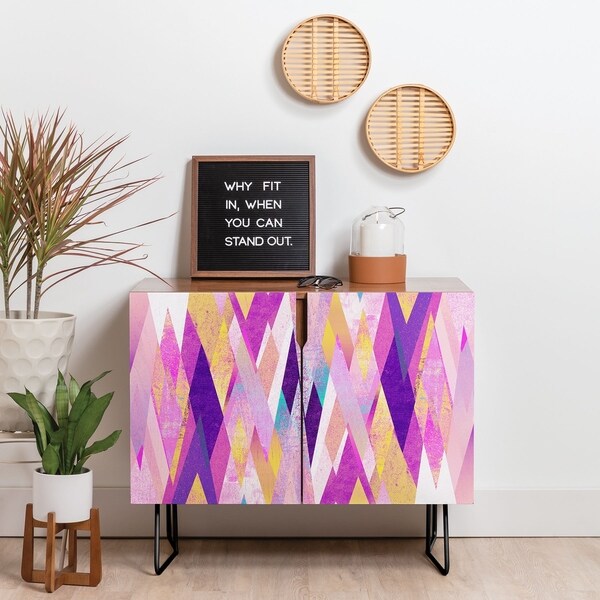 Deny Designs Geo Summer Credenza (Birch or Walnut, 2 Leg Options)
