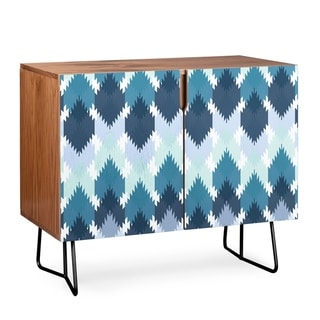 Deny Designs  Cool Kilim Credenza (Birch or Walnut, 2 Leg Options) (Black Legs - Walnut Finish - Veneer/Wood)