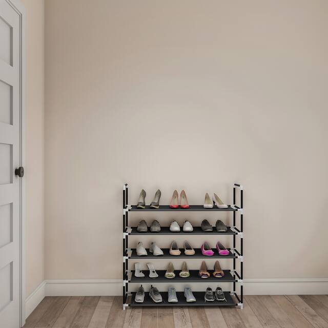 Shoe Rack- Tiered Storage for Sneakers, Heels, Flats, Accessories, and More-Space Saving Organization by Lavish Home - 5 Tier Shelf