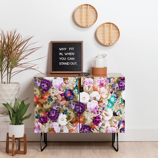 Deny Designs Floral Garden Credenza (Birch or Walnut, 2 Leg Options). Opens flyout.