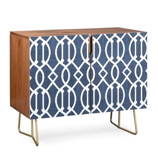 Deny Designs  BlueTrellis Credenza (Birch or Walnut, 2 Leg Options) (Gold Legs - Walnut Finish - Veneer/Wood)