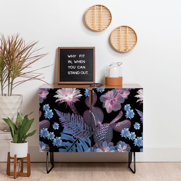 Deny Designs Exotic Garden Credenza (Birch or Walnut, 2 Leg Options)