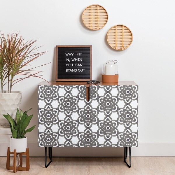 Deny Designs Ethnic Mood Credenza (Birch or Walnut, 2 Leg Options)