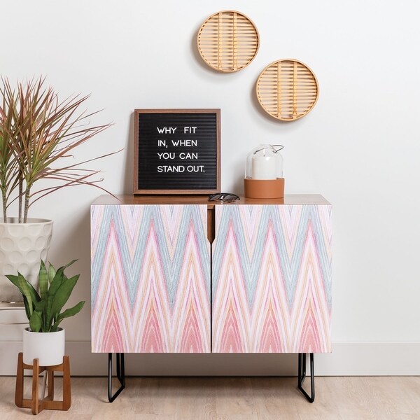 Deny Designs Agate Chevron Credenza (Birch or Walnut, 2 Leg Options)