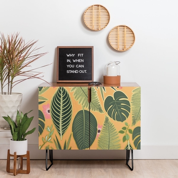 Deny Designs Tropics Credenza (Birch or Walnut, 2 Leg Options)
