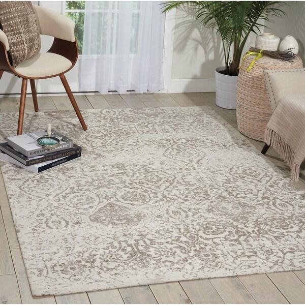 Nourison Damask Ivory Vintage Area Rug - 9' x 12'