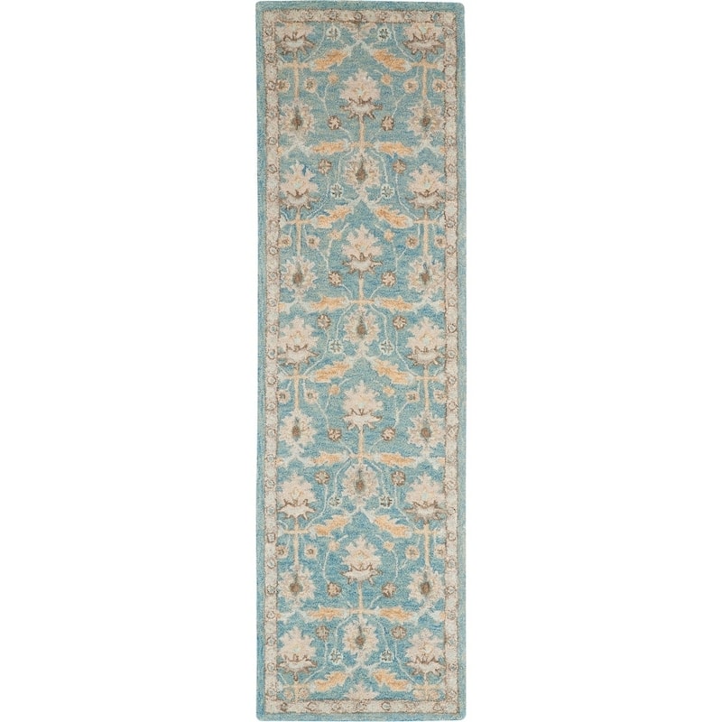 Nourison Jazmine Hand-Tufted Vintage Traditional Area Rug - Blue - 2' 3" x 8' - Runner