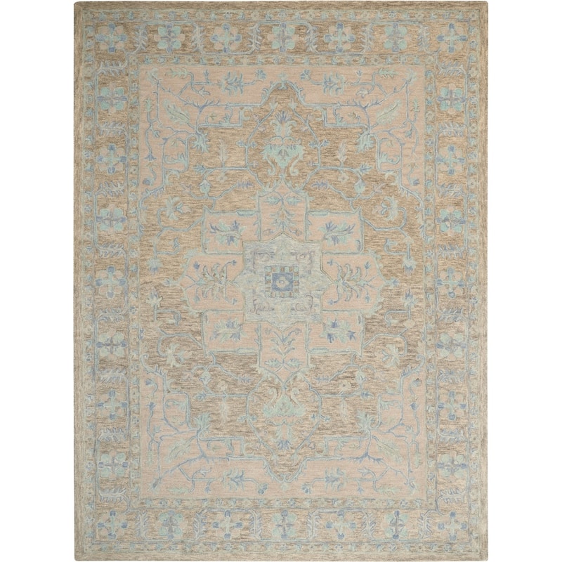 Nourison Jazmine Hand-Tufted Vintage Medallion Area Rug - 8'6" x 11'6" - Grey/Blue - Runner/Rectangle