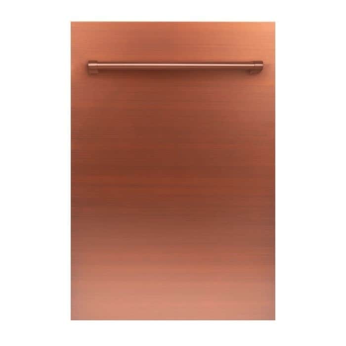Zline Kitchen and Bath 18 in. Top Control Dishwasher in Copper with Stainless Steel Tub and Traditional Style Handle