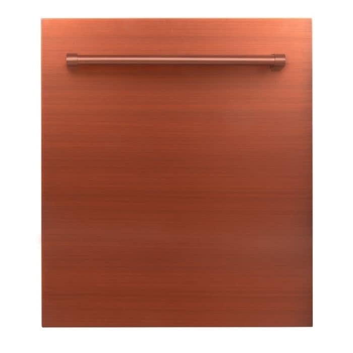 Zline Kitchen and Bath 24 in. Top Control Dishwasher in Copper with Stainless Steel Tub and Traditional Style Handle