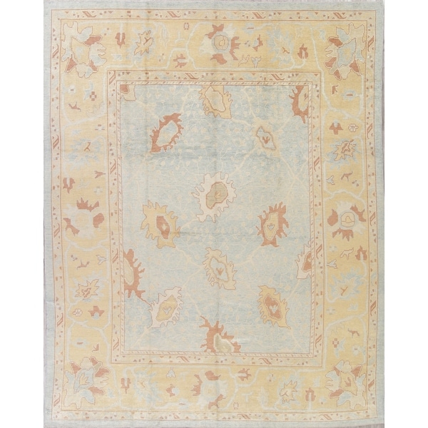 Oushak All-Over Handmade Wool Turkish Oriental Area Rug - 13'5" x 10'6"