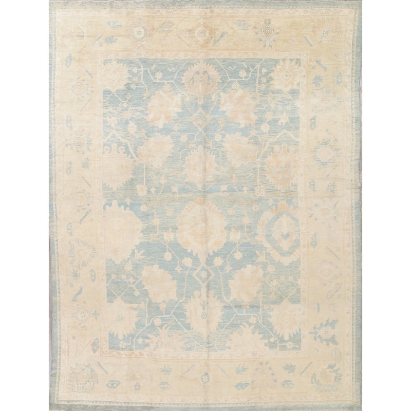 Oushak All-Over Handmade Wool Turkish Oriental Area Rug - 13'10" x 10'1"