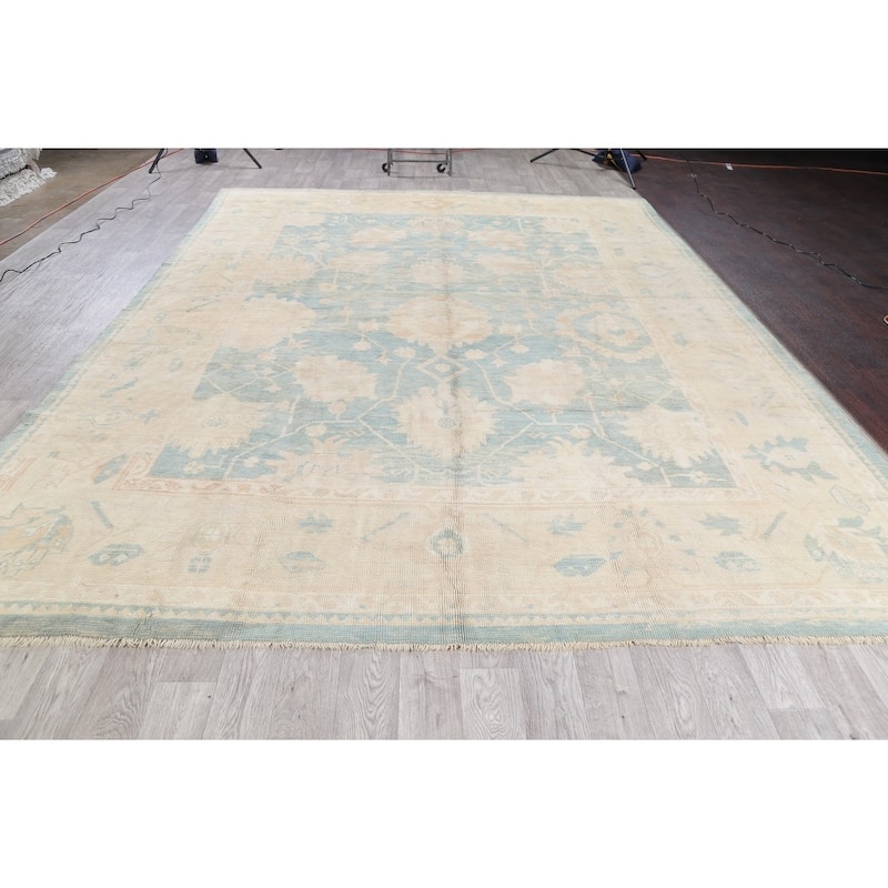 Oushak All-Over Handmade Wool Turkish Oriental Area Rug - 13'10" x 10'1"