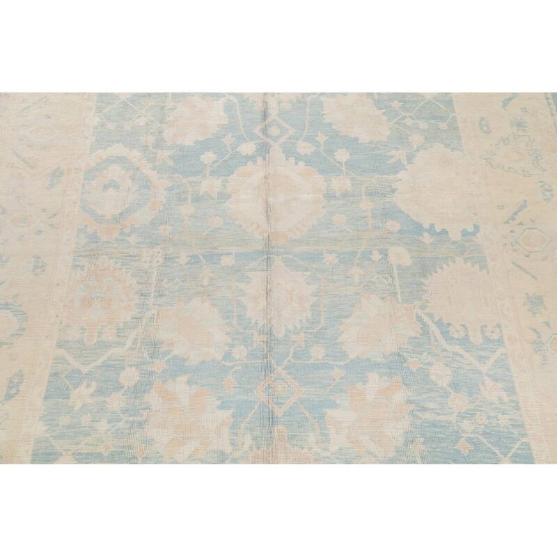 Oushak All-Over Handmade Wool Turkish Oriental Area Rug - 13'10" x 10'1"