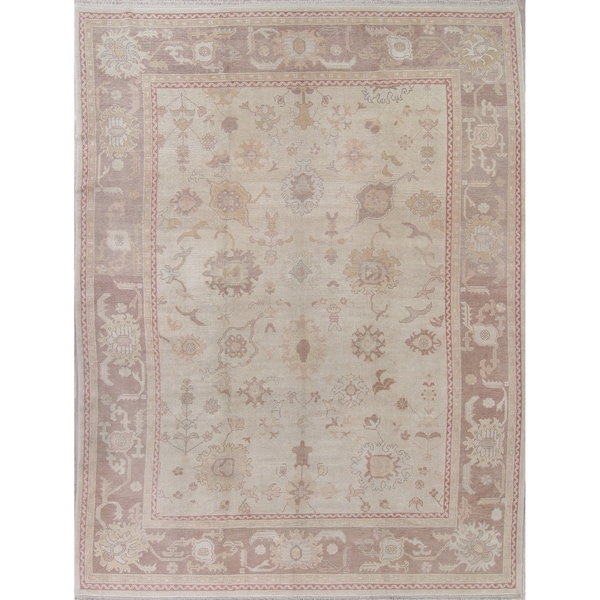 Oushak All-Over Handmade Wool Turkish Oriental Area Rug - 14'0" x 10'4"