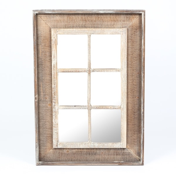 Shop Rectangular Wood Window Frame Wall Mirror - Free ...