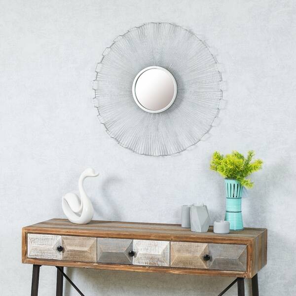 Shop 25 75in Dia Iron Frame Mirror Wall Decor On Sale Free
