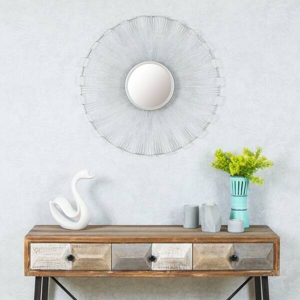 Shop 25 75in Dia Iron Frame Mirror Wall Decor On Sale Free