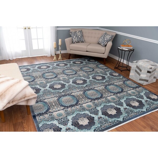 Porch & Den Gibbs Blue/Grey Area Rug