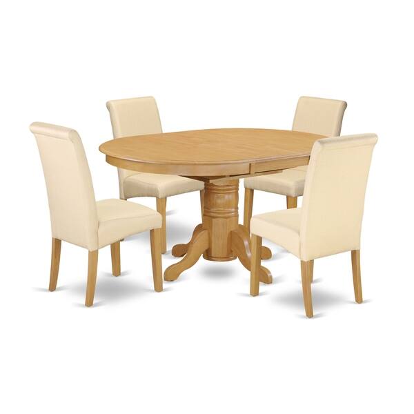 Shop 5pc Oval Kitchen Table With Elegant Parson Chairs Number Of
