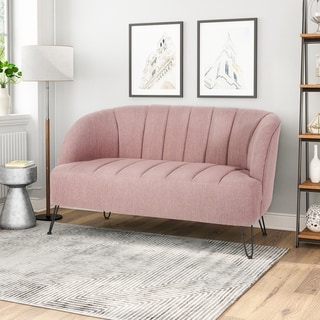 Lupine Modern Fabric Loveseat with Hairpin Legs by Christopher Knight Home