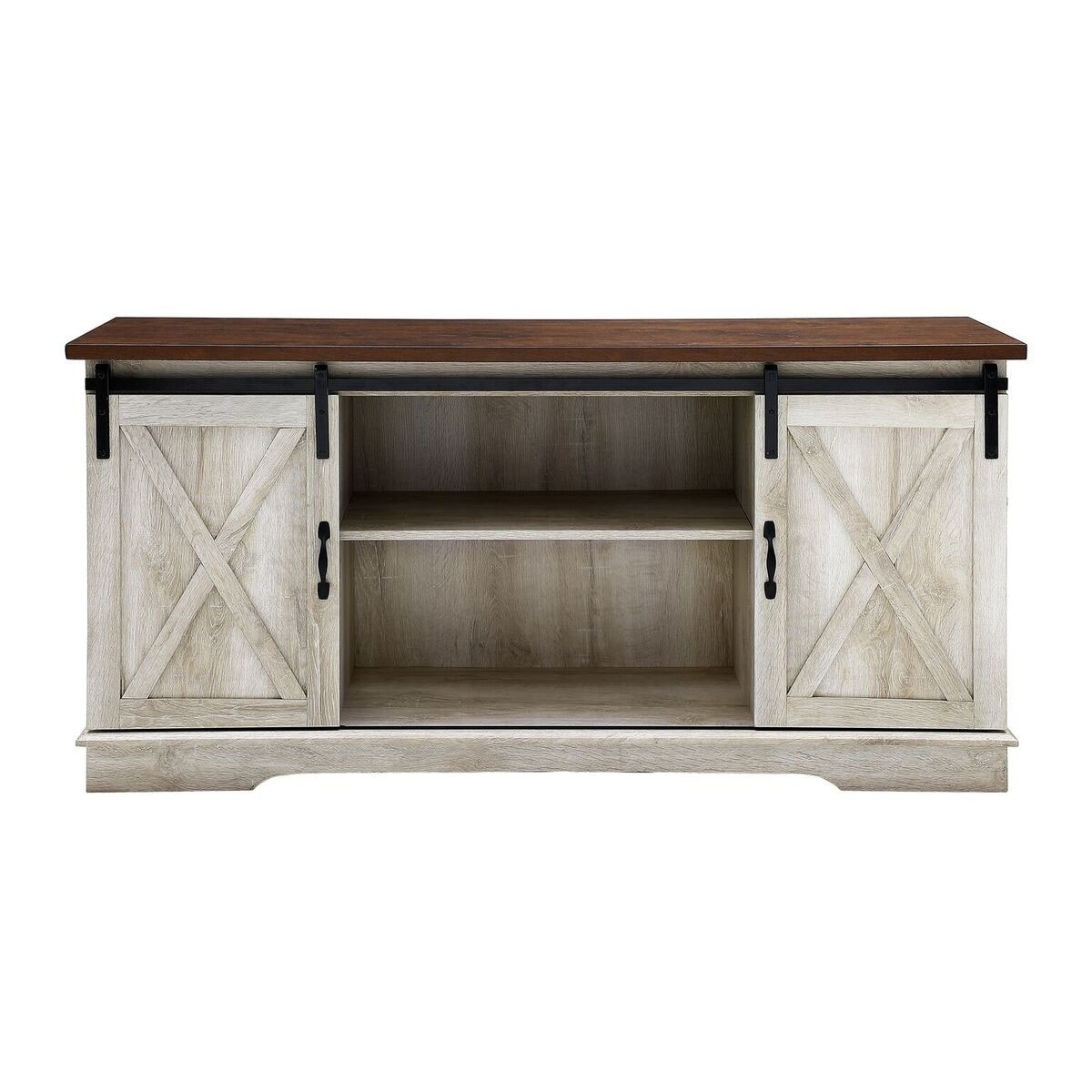 Shop 58 Sliding Barn Door Tv Media Stand Console White Oak 58