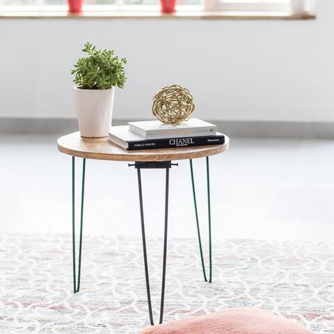 Bogart Black, Natural Wood Folding Side Table