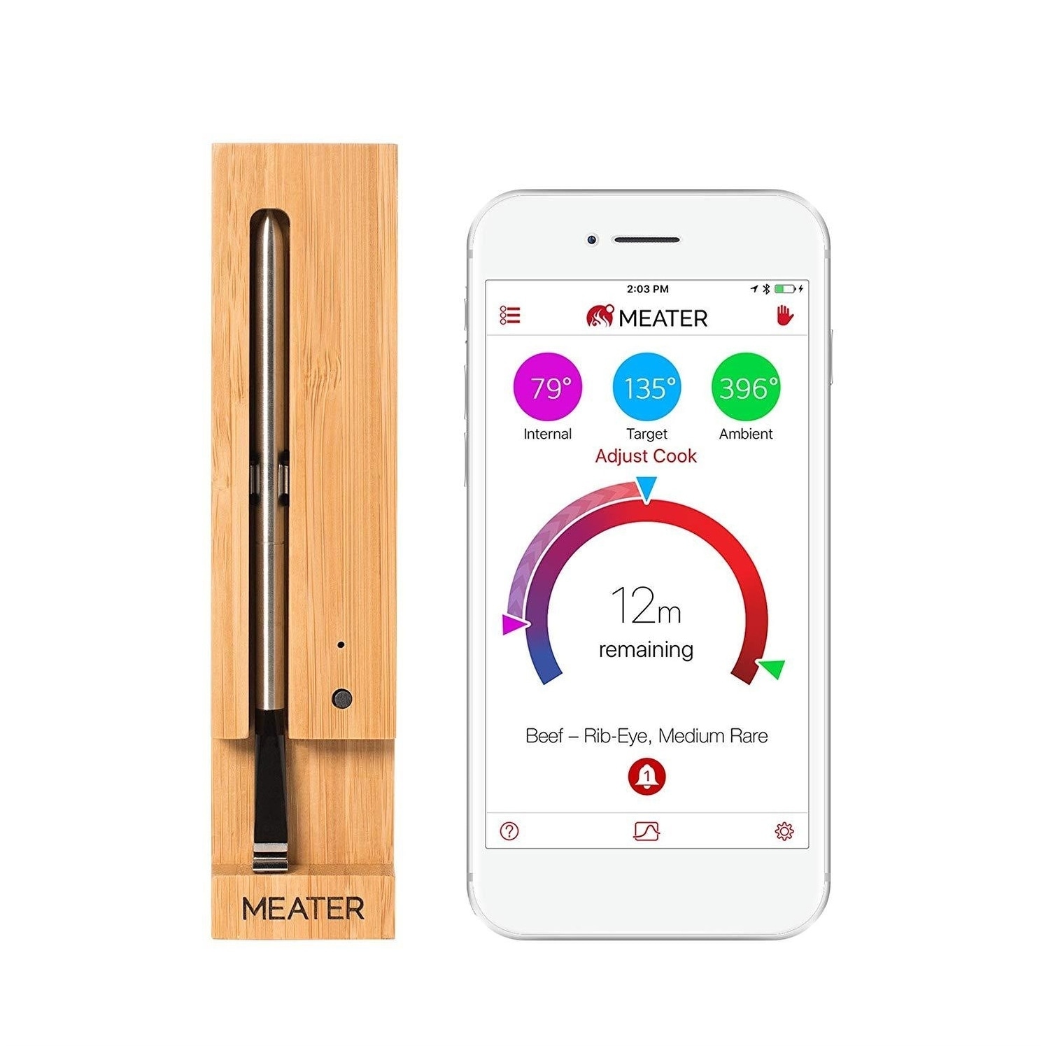 New MEATER Plus 165ft Long Range Smart Meat Thermometer for the Oven Grill  Kitchen BBQ Smoker Rotisserie with HogoR Wooden Scraper 