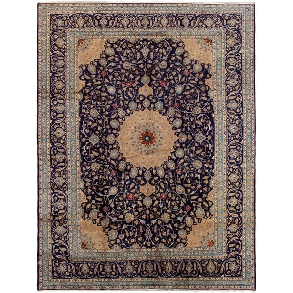 ECARPETGALLERY Hand-knotted Kashmar Dark Navy Wool Rug - 9'4 x 12'8