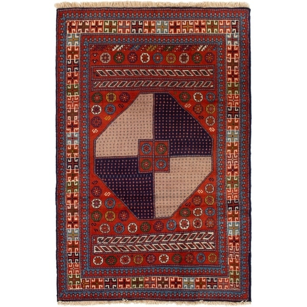 ECARPETGALLERY Hand-knotted Guchan Red Wool Rug - 3'10 x 6'1
