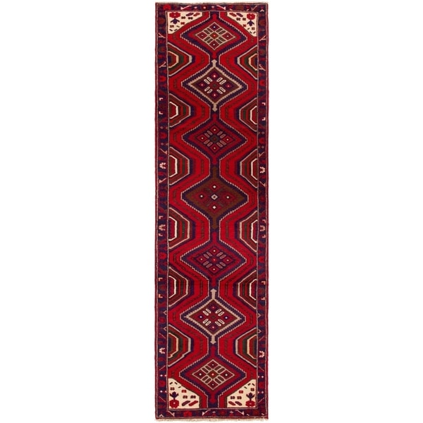 ECARPETGALLERY Hand-knotted Saveh Red Wool Rug - 2'6 x 9'11