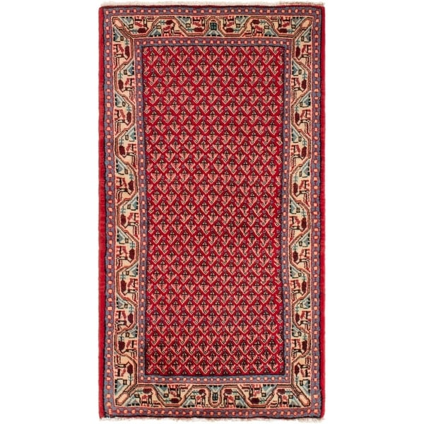 ECARPETGALLERY Hand-knotted Sarough Red Wool Rug - 2'2 x 4'1