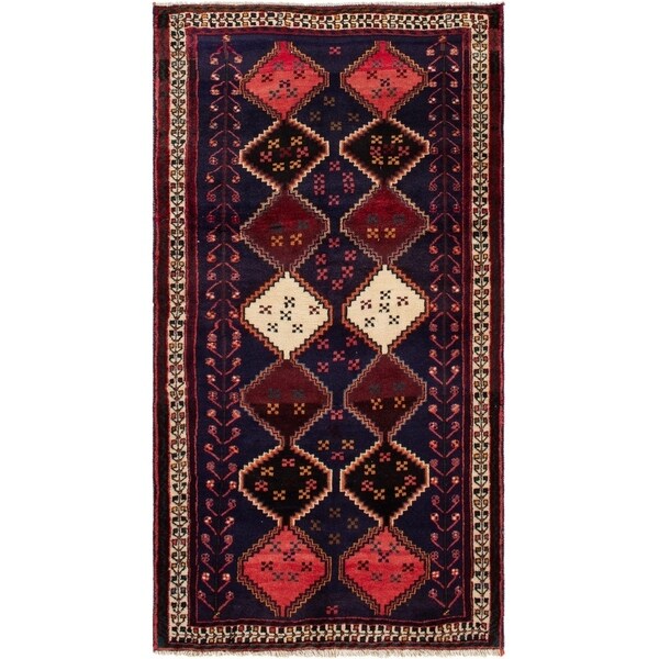 ECARPETGALLERY Hand-knotted Afshar Dark Navy Wool Rug - 3'1 x 6'0