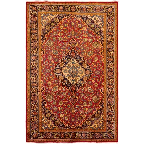 ECARPETGALLERY Hand-knotted Mahal Red Wool Rug - 7'1 x 10'11