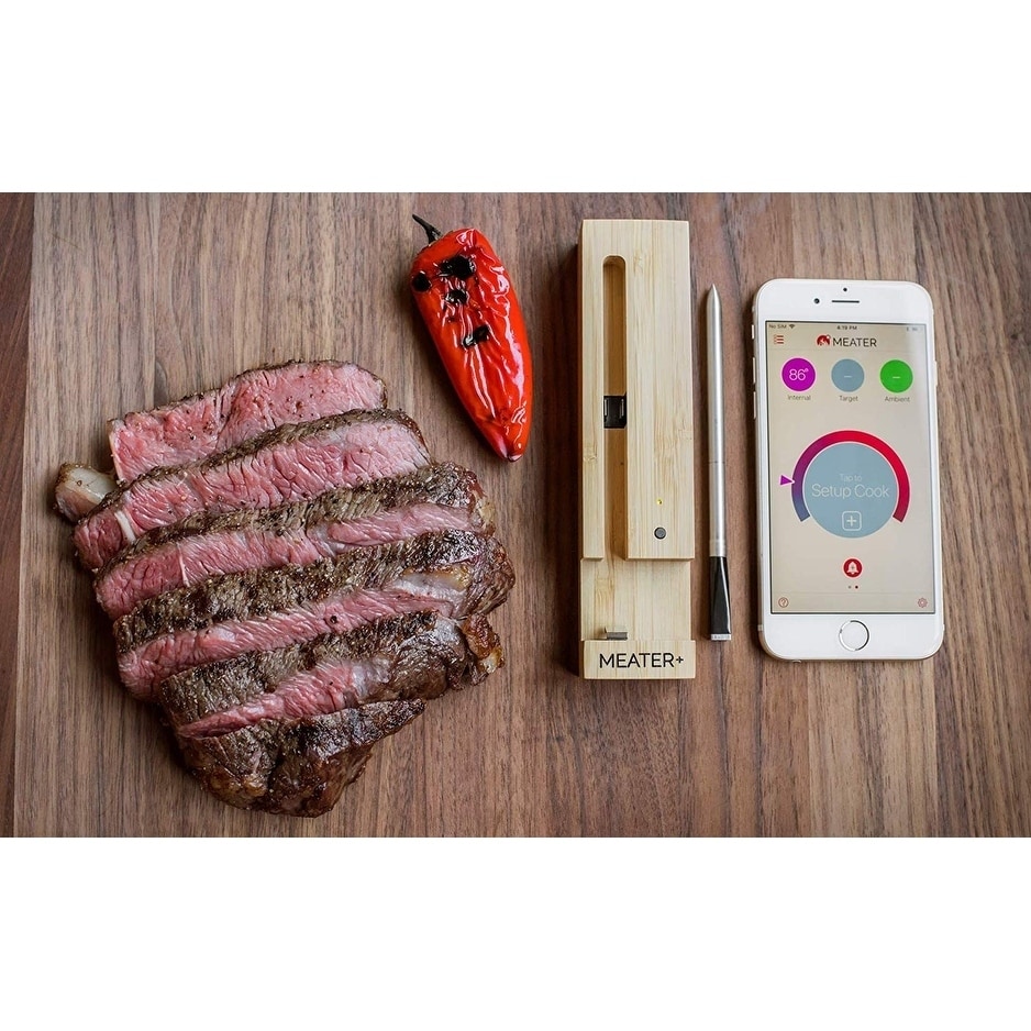 Smart Wireless Meat Thermometer with 2 Probes, 165ft Long Range Bluetooth Food Thermometer with Alert for Oven, Grilling, Smokers, BBQ, Rotisserie