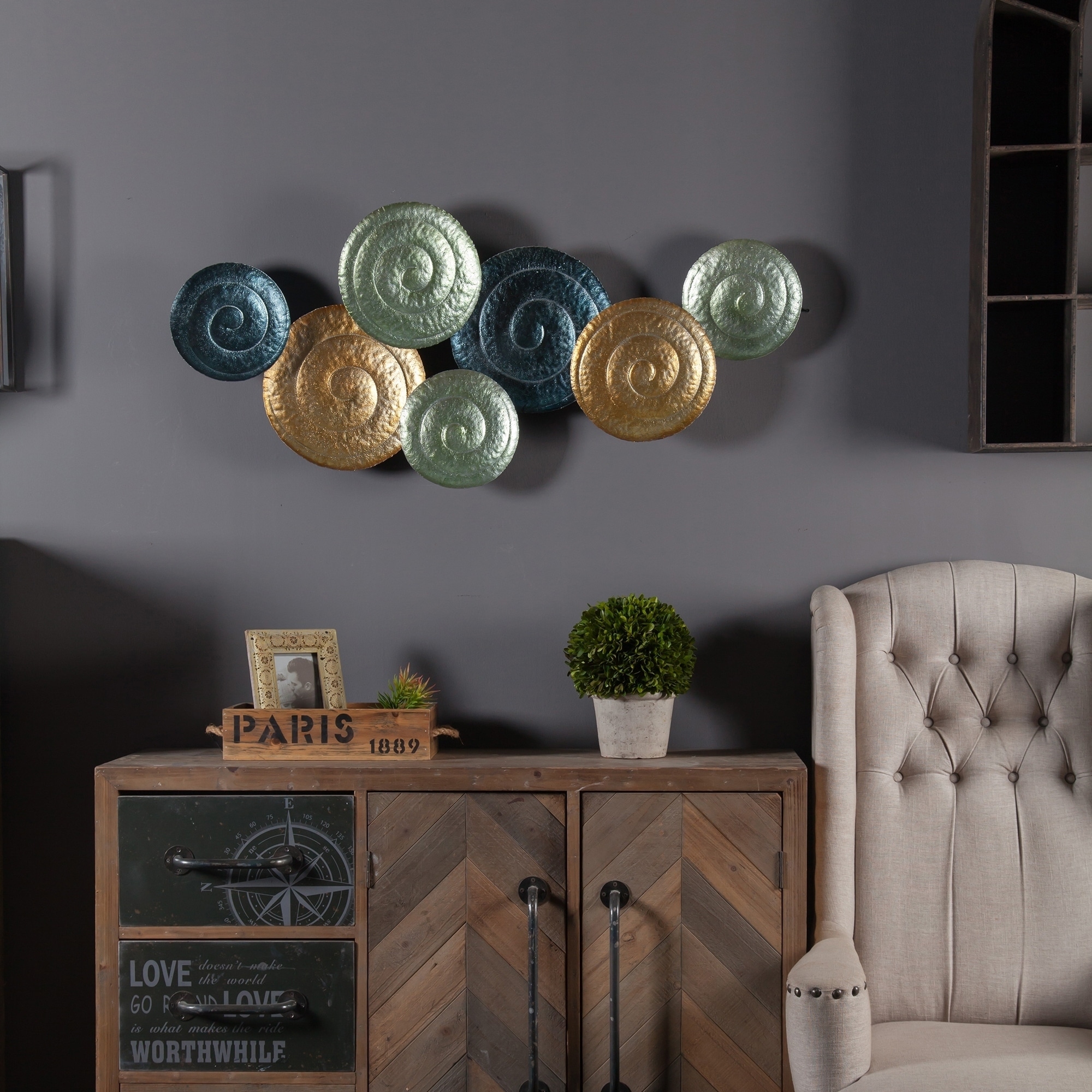 Multicolor Metal Swirl Plates Wall Art Multicolor Metal Swirl Plates Wall Art